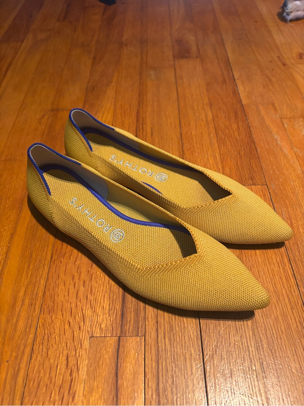 Rothy’s The Point Ballet Flats in Marigold Size 11 Yellow Retired Color - Picture 2 of 7